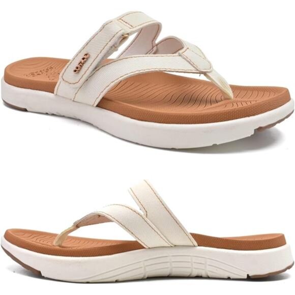 Womens Fashion Orthotic Flip Flops Ladies Slip On Lightweight Athletic - Picture 1 of 14